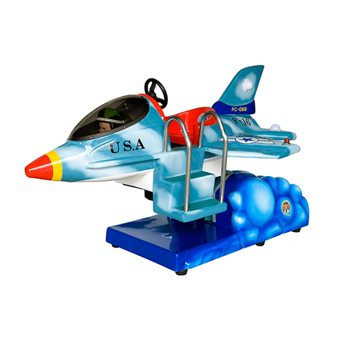 Fighter Jet Plane blue right side view