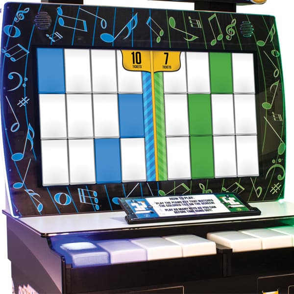 Grand Piano Keys Redemption Arcade Game Close Up of Cabinet Image