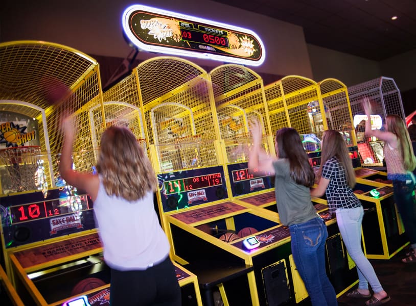 Playing Arcade Basketball on Location 