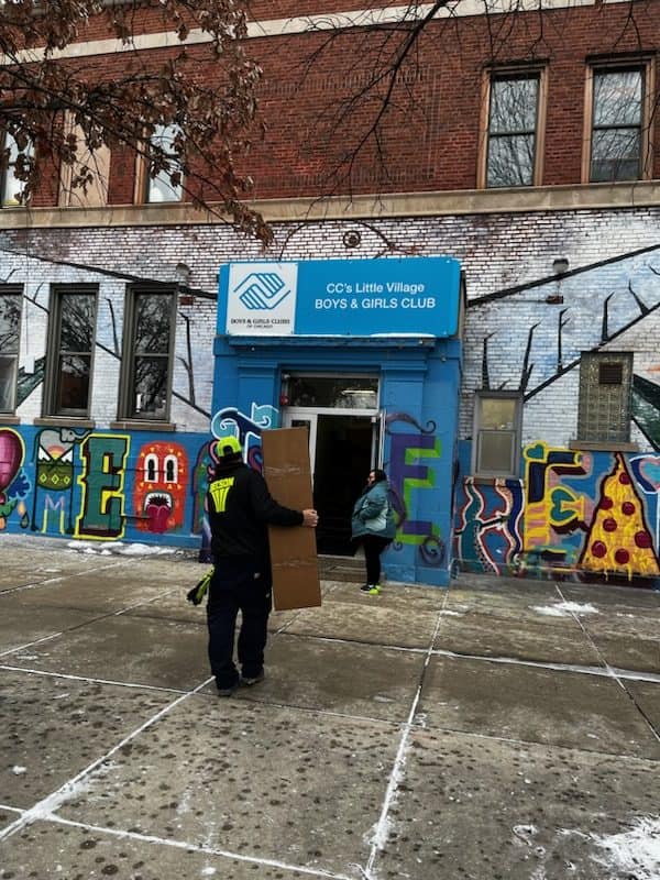 Betson Midwest recently visited CC's Little Village in Chicago to drop off boxes of coats 