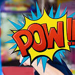 Pow icon and arcade boxing machine