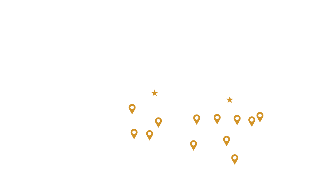 Map of the United States and Canada with Betson office locations.